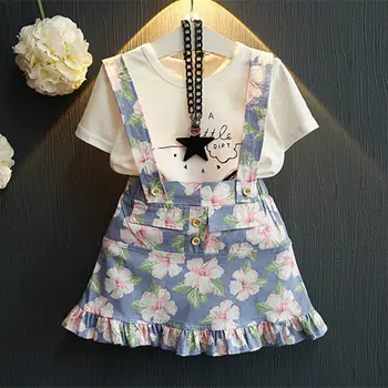 Children's Clothing Set Girl Summer Short sleeve T-shirt + Strap Dress 2pcs Cartoon Printing Dress Suit 4 5 6 7 8years old Girls
Children's Clothing Set Girl Summer Short sleeve T-shirt + Strap Dress 2pcs Cartoon Printing Dress Suit 4 5 6 7 8years old Girls