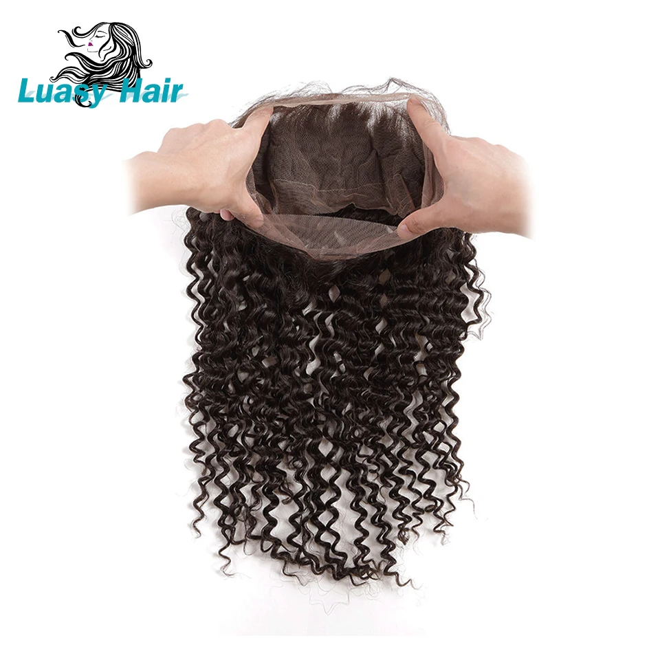 Luasy Malaysian Curly Hair 360 Lace Frontal Closure With Baby Hair Pre Plucked 100% Remy Human Hair Closure Bleached Knots
Luasy Malaysian Curly Hair 360 Lace Frontal Closure With Baby Hair Pre Plucked 100% Remy Human Hair Closure Bleached Knots