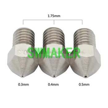 SWMAKER 3D printer accessories stainless steel Nozzle Print Head M6 Screw thread 0.3mm 0.4mm 0.5mm for 1.75mm filament
SWMAKER 3D printer accessories stainless steel Nozzle Print Head M6 Screw thread 0.3mm 0.4mm 0.5mm for 1.75mm filament