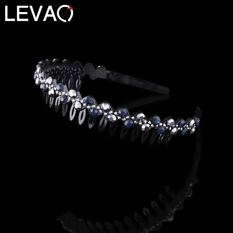 

LEVAO Crystal Ornaments Teeth Nonslip Bezel Turban New Hairband Shiny Rhinestone Hair Hoop Accessories Women Headbands Headwear