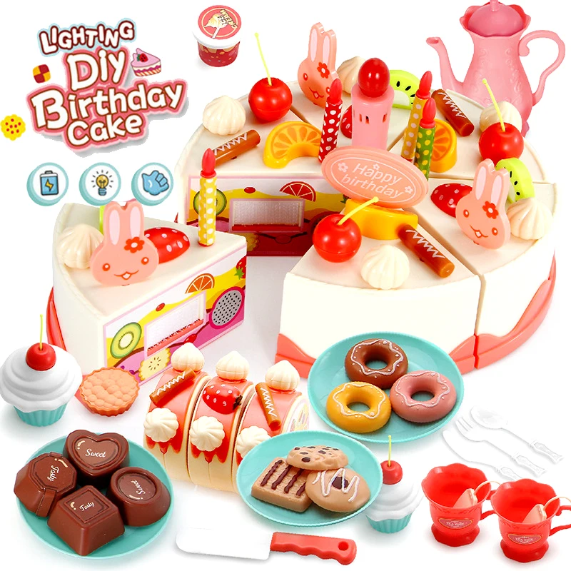 40-83PCS DIY Lighting Pretend Play Fruit Cutting Birthday Cake Kitchen Food Toys Cocina De Juguete Toy Gift for Children Girls
40-83PCS DIY Lighting Pretend Play Fruit Cutting Birthday Cake Kitchen Food Toys Cocina De Juguete Toy Gift for Children Girls