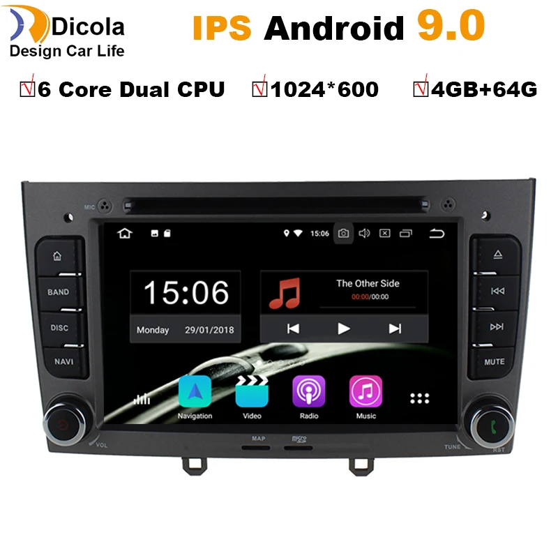 6 Core Dual CPU 4+64G Android 9.0 Car DVD Player GPS Navi for Peugeot 408 for Peugeot 308 308SW Audio Radio Stereo Head Unit
6 Core Dual CPU 4+64G Android 9.0 Car DVD Player GPS Navi for Peugeot 408 for Peugeot 308 308SW Audio Radio Stereo Head Unit