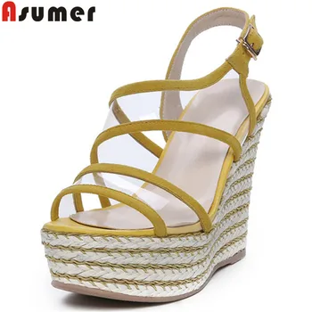 ASUMER 2020 summer new shoes woman platform wedges sandals women buckle suede leather shoes women elegant prom shoes women
ASUMER 2020 summer new shoes woman platform wedges sandals women buckle suede leather shoes women elegant prom shoes women