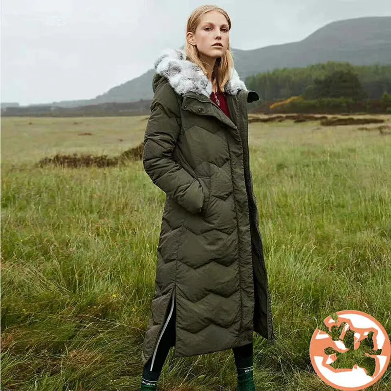 mmexport15395724197Women's Winter Jackets Hooded Long Down Jacket Detachable Rabbit Hair Doudoune Femme Hiver Black Women's Down Jacket 318312507 19