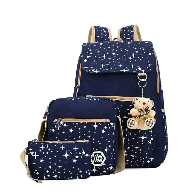 Women Canvas Backpacks Brand 3 Pcs/Sets Women Backpack Star Printing Canvas School Bags Teenager Shoulder Bags For Women WL1006
Women Canvas Backpacks Brand 3 Pcs/Sets Women Backpack Star Printing Canvas School Bags Teenager Shoulder Bags For Women WL1006