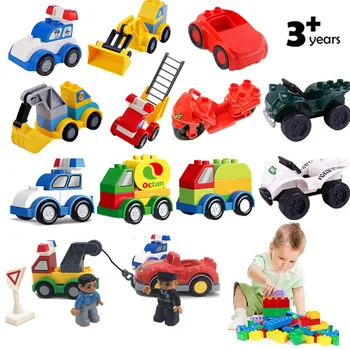 Single Sale Accessories Traffic Car building Blocks Big Size Bricks Police Compatible with Duploed Parts Kids Toys xmas gift
Single Sale Accessories Traffic Car building Blocks Big Size Bricks Police Compatible with Duploed Parts Kids Toys xmas gift