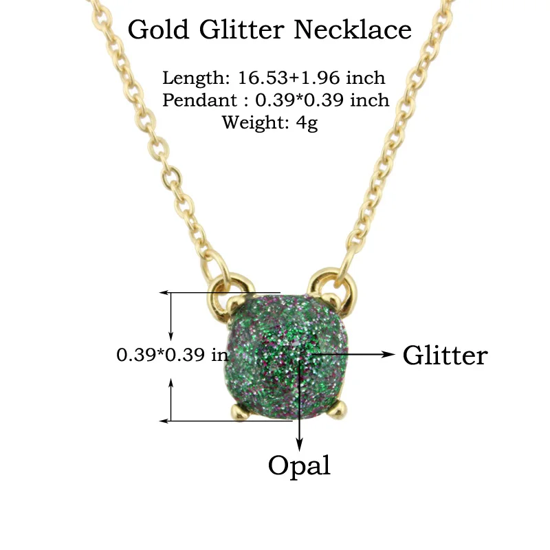 14 цветов опция ZWPON модное мини ожерелье с квадратными блестками Женское Ожерелье