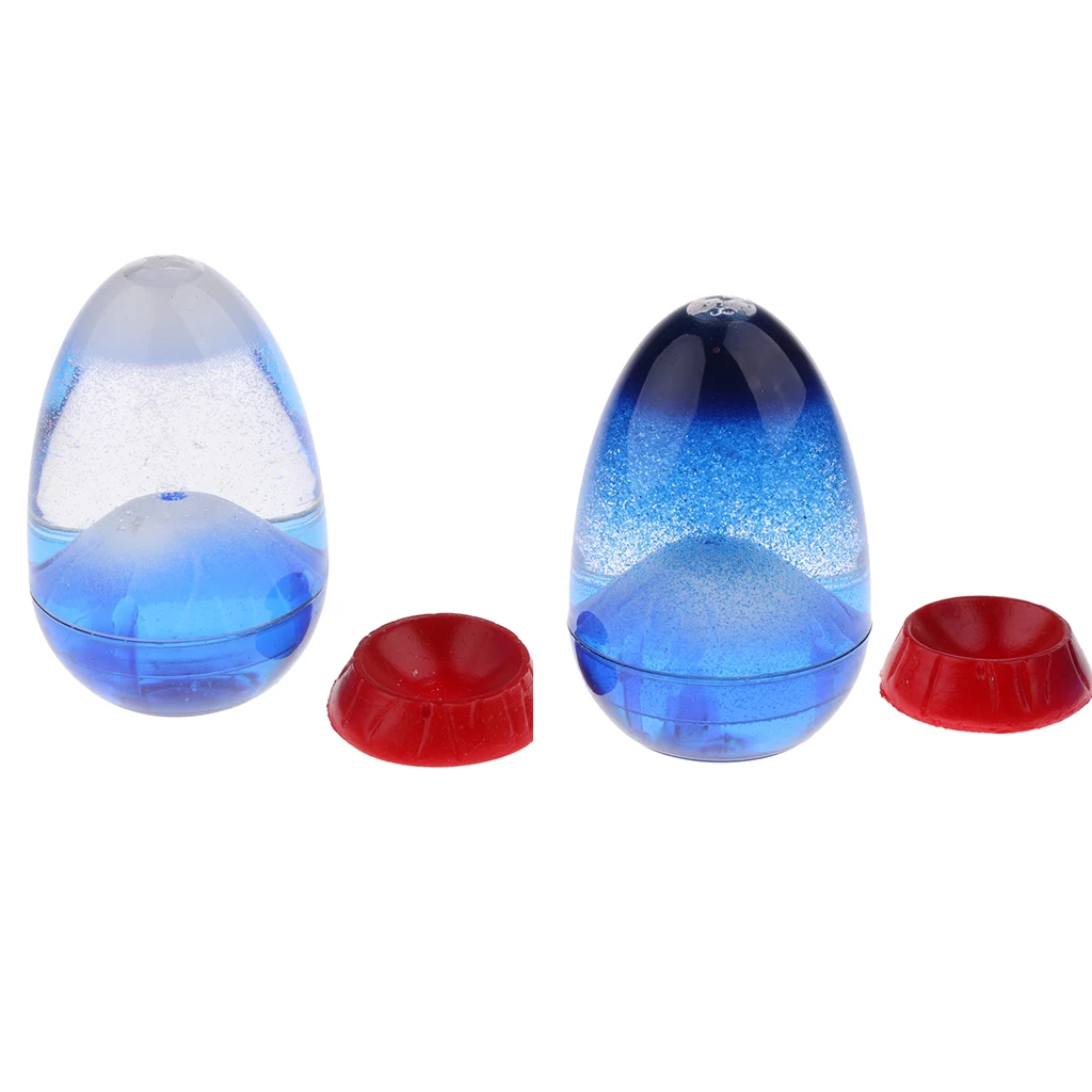 MagiDeal 2-set Volcano Eruption Egg Liquid Sandglass Hourglass Gadget Timer - 5min Shelf Display Home Decor Clock