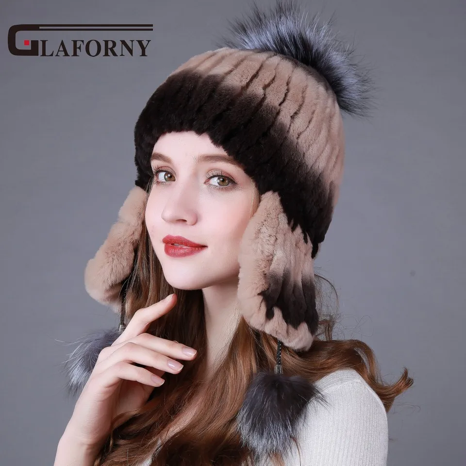 Glaforny 2017 New Arrival Genuine Rex Rabbit Fur Hats with Ear Protector Fur Balls Women Warm Fur Bomber Hats for Russian Winter
Glaforny 2017 New Arrival Genuine Rex Rabbit Fur Hats with Ear Protector Fur Balls Women Warm Fur Bomber Hats for Russian Winter