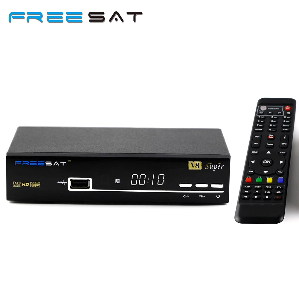 Original Freesat V8 super DVB-S2 Satellite Receiver Decoder With USB WIFI better than openbox Supported Full powervu bisskey
Original Freesat V8 super DVB-S2 Satellite Receiver Decoder With USB WIFI better than openbox Supported Full powervu bisskey