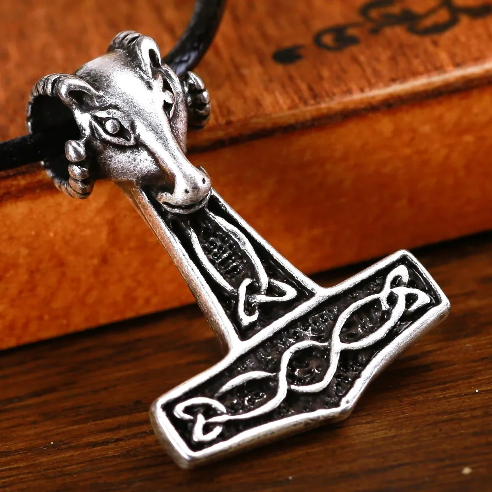 1pc Goat Thors Hammer Mjolnir Amulet Vintage Viking Symbol Pagan Jewelry Collier Talisman Pendant
1pc Goat Thors Hammer Mjolnir Amulet Vintage Viking Symbol Pagan Jewelry Collier Talisman Pendant