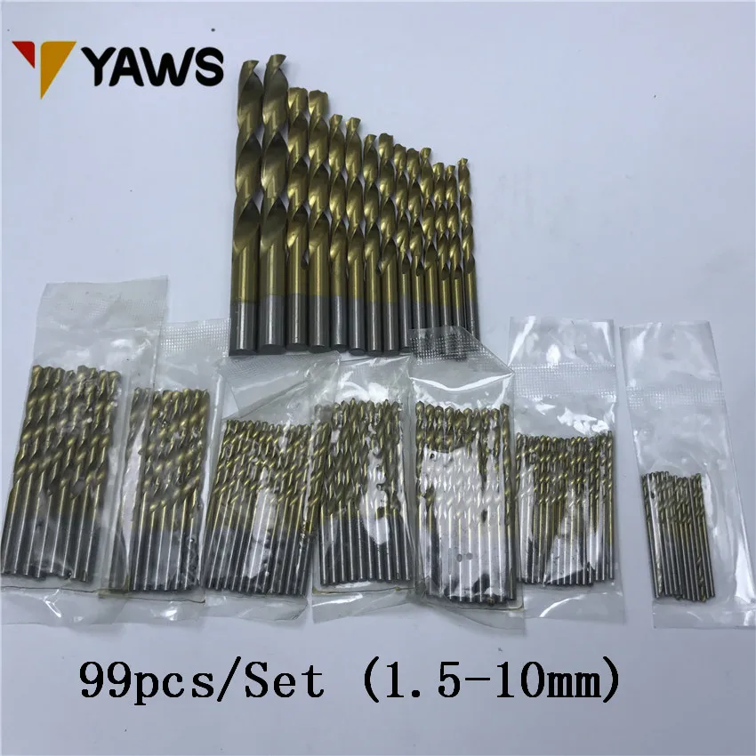 99pcs/Set Twist Drill Bit Set HSS High Steel Titanium Coated Drill Woodworkin Tool 1.5-10mm Titanium Coated Drill Woodworking
99pcs/Set Twist Drill Bit Set HSS High Steel Titanium Coated Drill Woodworkin Tool 1.5-10mm Titanium Coated Drill Woodworking