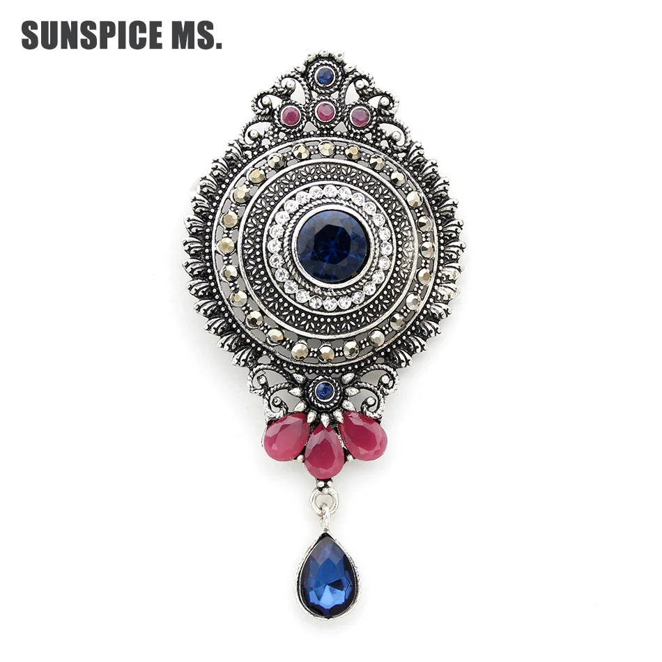 Fashion Egyptian Women Round Water Drop Brooch Pins Antique Silver Color Resin Corsage Jewelry Turkish Bridal Indian Wedding Pin
Fashion Egyptian Women Round Water Drop Brooch Pins Antique Silver Color Resin Corsage Jewelry Turkish Bridal Indian Wedding Pin