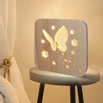 1Pc Wooden Warm Yellow LED Butterfly Shape Night Light Hollowed-out USB Powered Button Switch Lamp Desktop Decoration
1Pc Wooden Warm Yellow LED Butterfly Shape Night Light Hollowed-out USB Powered Button Switch Lamp Desktop Decoration