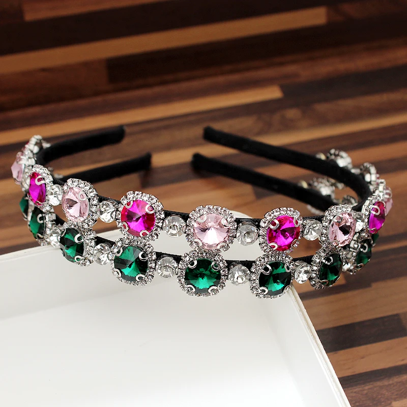 Charming Elegant Green And Pink Round Crystal Luxury Hairbands Diamante Headband For Women Party Hair Accessories
Charming Elegant Green And Pink Round Crystal Luxury Hairbands Diamante Headband For Women Party Hair Accessories
