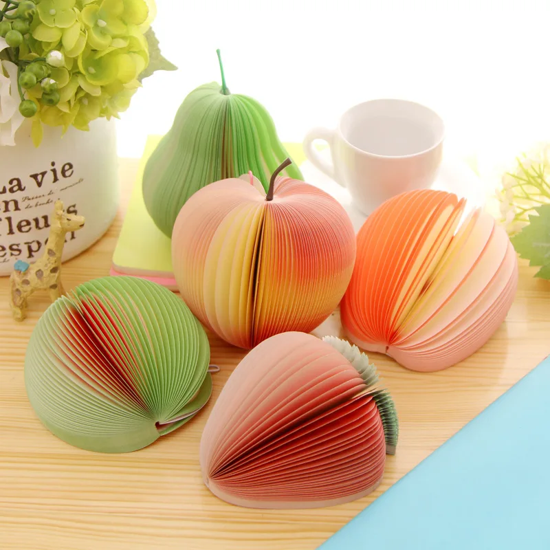 

1 PCS Creative Fruit Note Memo Pads Portable Scratch Paper Notepads Post Sticky Apple Watermelon Peach Pear Strawberry Shape