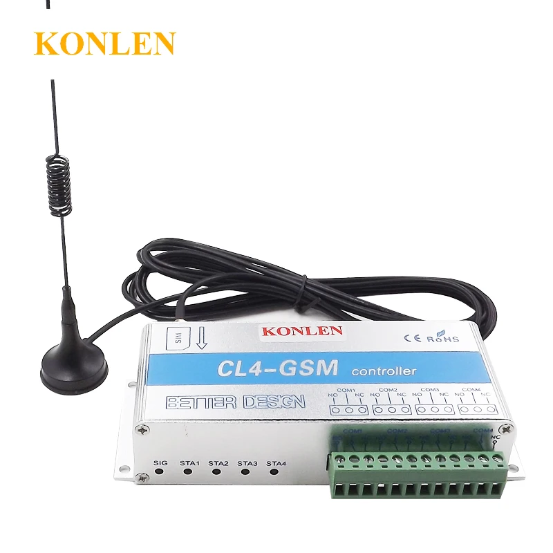 4 Channel GSM Relay Remote Control Switch SMS Controller Gate Garage Door Opener Motor Curtain Water Pump Smart Home Automation
4 Channel GSM Relay Remote Control Switch SMS Controller Gate Garage Door Opener Motor Curtain Water Pump Smart Home Automation
