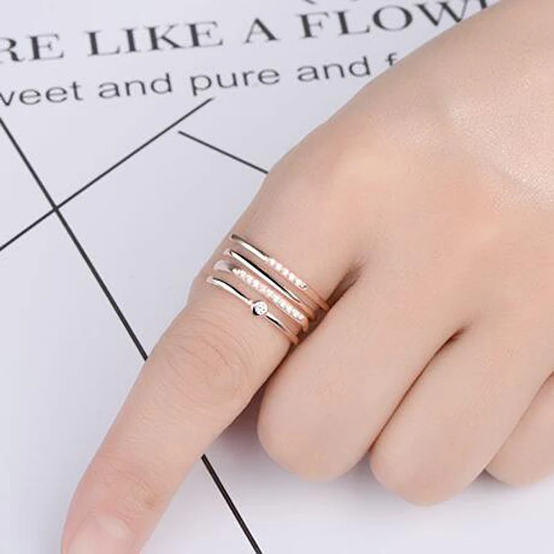 KOFSAC New Charm Sterling Silver 925 Ring Multi-layer Shiny Crystal CZ Rings For Women Girl Party Valentine's Day Jewelry Gifts
KOFSAC New Charm Sterling Silver 925 Ring Multi-layer Shiny Crystal CZ Rings For Women Girl Party Valentine's Day Jewelry Gifts