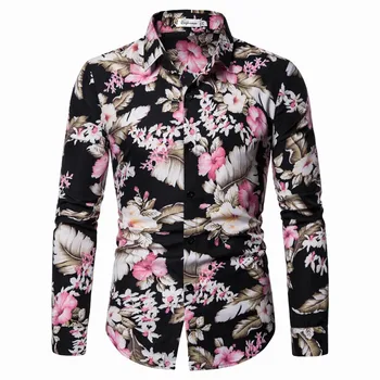 Mens Long Sleeve Hawaiian Shirts 2019 Fashion Floral Print Dress Shirt Men Party Wedding Shirt Streetwear Casual Camisa Social
Mens Long Sleeve Hawaiian Shirts 2019 Fashion Floral Print Dress Shirt Men Party Wedding Shirt Streetwear Casual Camisa Social