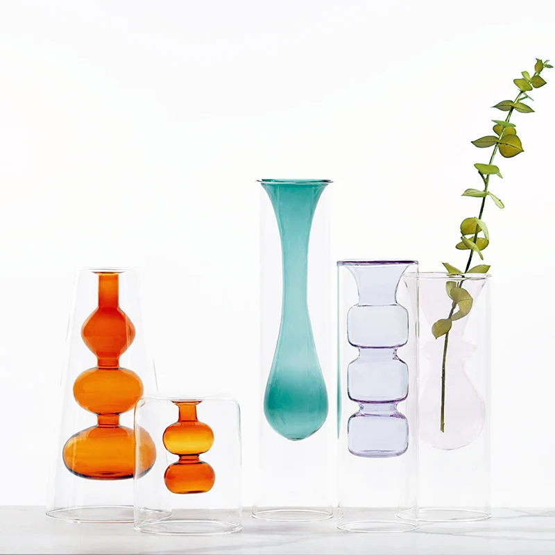 Nordic modern minimalist stained glass creative double-glazed transparent vase desktop ornaments personality water flower
Nordic modern minimalist stained glass creative double-glazed transparent vase desktop ornaments personality water flower