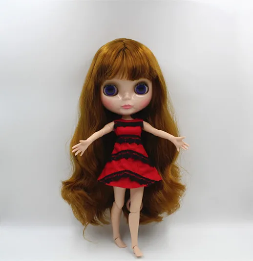 

Blygirl Blyth doll Bronze bangs straight hair nude doll 30cm joint body 19 joint DIY doll can change makeup