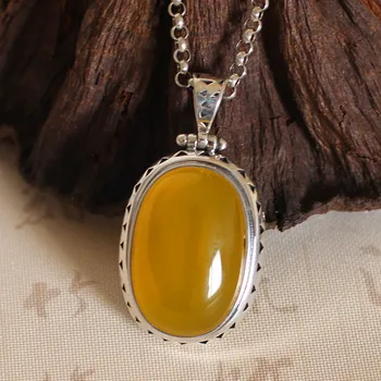 925 Sterling silver Natural semi-precious stones retro yellow chalcedony Square Pendant exquisite girlfriend gift
925 Sterling silver Natural semi-precious stones retro yellow chalcedony Square Pendant exquisite girlfriend gift