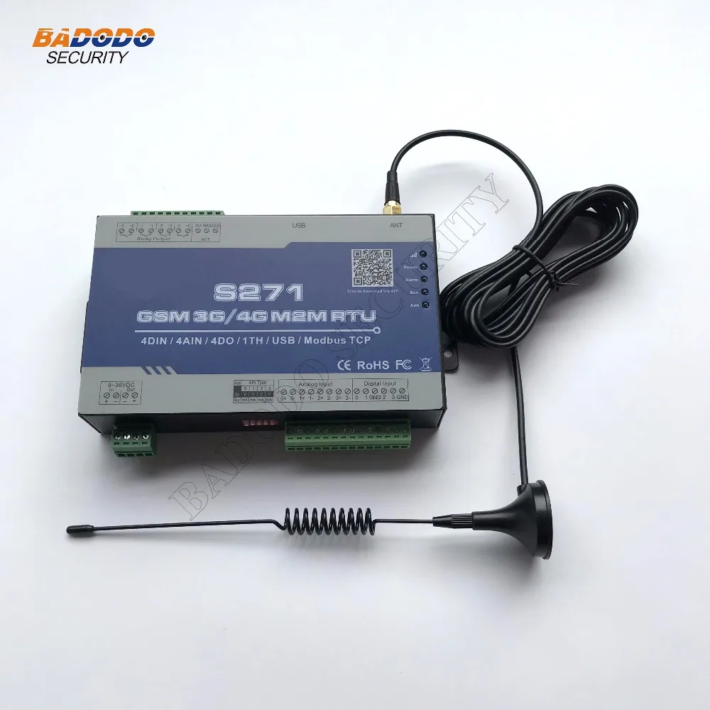 GSM 2G 3G 4G RTU Wireless GSM GPRS remote terminal unit controller S271 (4DIN,4AIN/PT100,4Relay,1TH,USB) industrial automation
GSM 2G 3G 4G RTU Wireless GSM GPRS remote terminal unit controller S271 (4DIN,4AIN/PT100,4Relay,1TH,USB) industrial automation