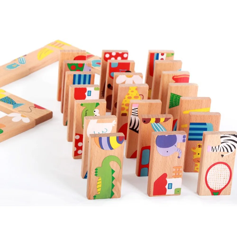 28PCS Wooden Puzzle Multicolor Animal Dominoes Cartoon Montessori Early Educational Baby Toys Games Cute Gifts For Kids Children
28PCS Wooden Puzzle Multicolor Animal Dominoes Cartoon Montessori Early Educational Baby Toys Games Cute Gifts For Kids Children