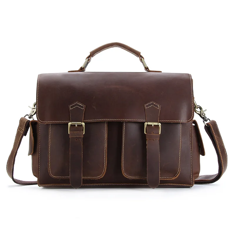 Vintage 100% Crazy Horse Genuine Leather Messenger Bag Men's Business Bag Men Briefcase Leather Laptop Bag tote male Office Bag
Vintage 100% Crazy Horse Genuine Leather Messenger Bag Men's Business Bag Men Briefcase Leather Laptop Bag tote male Office Bag