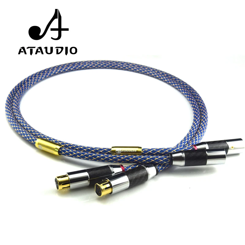 Посеребренный кабель ATAUDIO Hifi XLR высококачественный двойной экранирующий 2 папа в