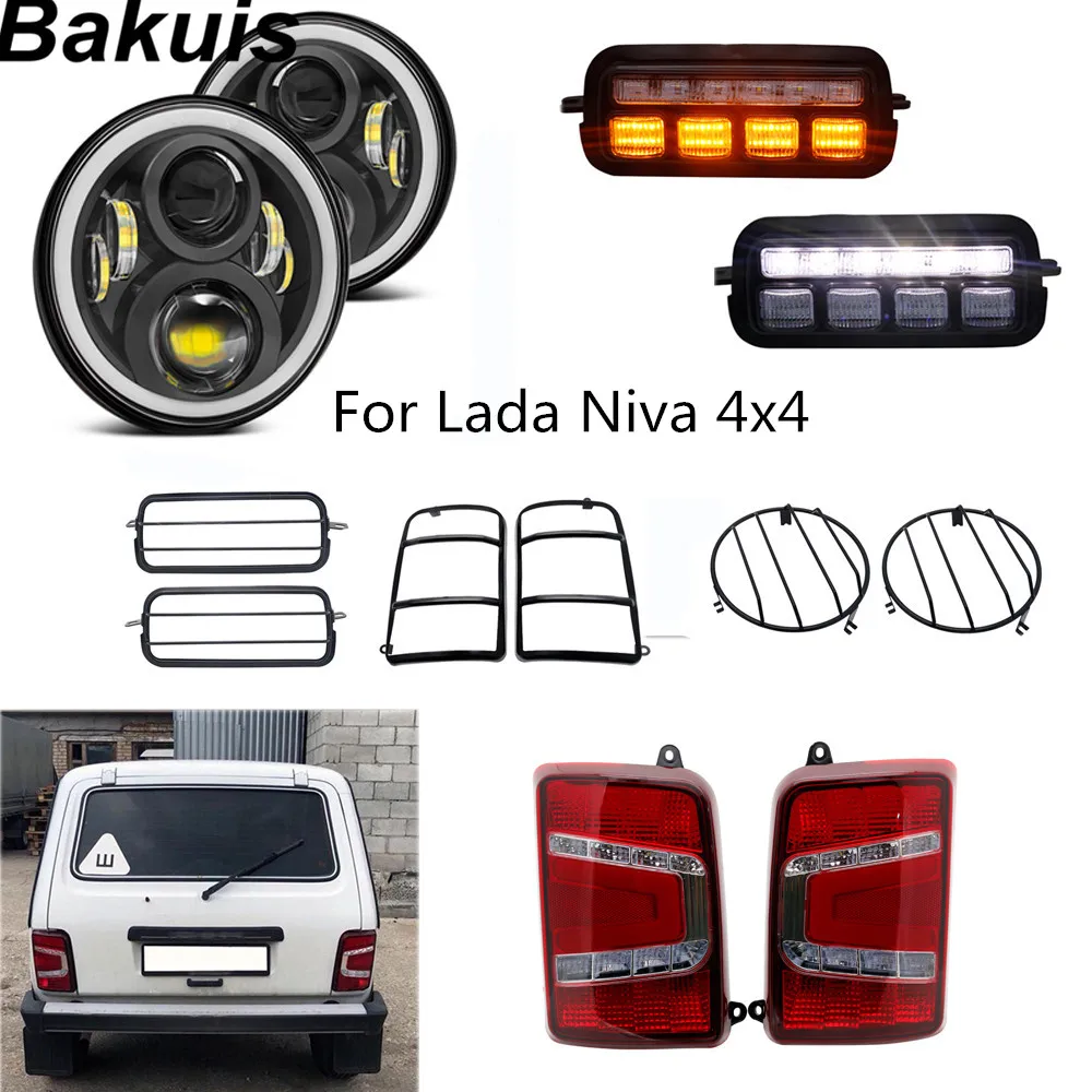 For Lada Niva 4X4 LED Daytime Running Lights Smoke/Red Rear Tail Light +7 Inch LED DRL Headlight with Bracket
For Lada Niva 4X4 LED Daytime Running Lights Smoke/Red Rear Tail Light +7 Inch LED DRL Headlight with Bracket