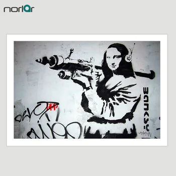 HD Printed Bansky Street Art Graffiti Mona Lisa With Rocket Launch Canvas Painting Poster Wall Art Picture Home Decor NO Frame
HD Printed Bansky Street Art Graffiti Mona Lisa With Rocket Launch Canvas Painting Poster Wall Art Picture Home Decor NO Frame