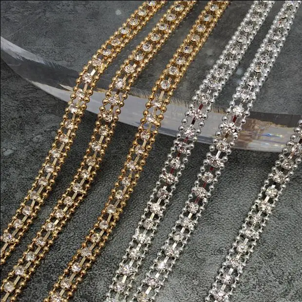 9Yards Rhinestone Beaded Chain Crystal Ribbon Lace Trim Apparel Sewing Accessories DIY Wedding Dress Shoes Hair Decoration
9Yards Rhinestone Beaded Chain Crystal Ribbon Lace Trim Apparel Sewing Accessories DIY Wedding Dress Shoes Hair Decoration