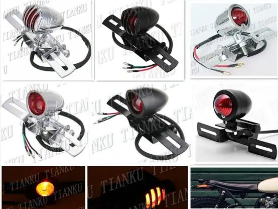 Universal Metal Tail Light License Plate Bracket For Street Bike Dual Sport Chopper Custom Cruisers Motorcycle ATV |