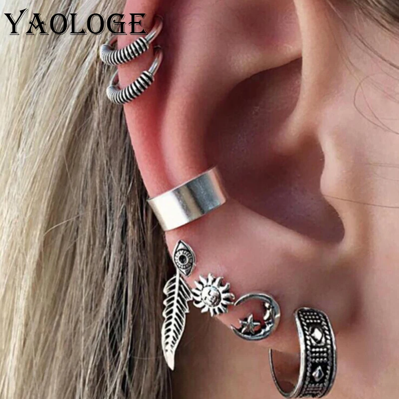 YAOLOGE Retro Feather Sun Earring Moon Ear Ring Earrings Vintage Statement Jewelry For Women Gift Punk Jewelry 7Pcs/set New E898
YAOLOGE Retro Feather Sun Earring Moon Ear Ring Earrings Vintage Statement Jewelry For Women Gift Punk Jewelry 7Pcs/set New E898