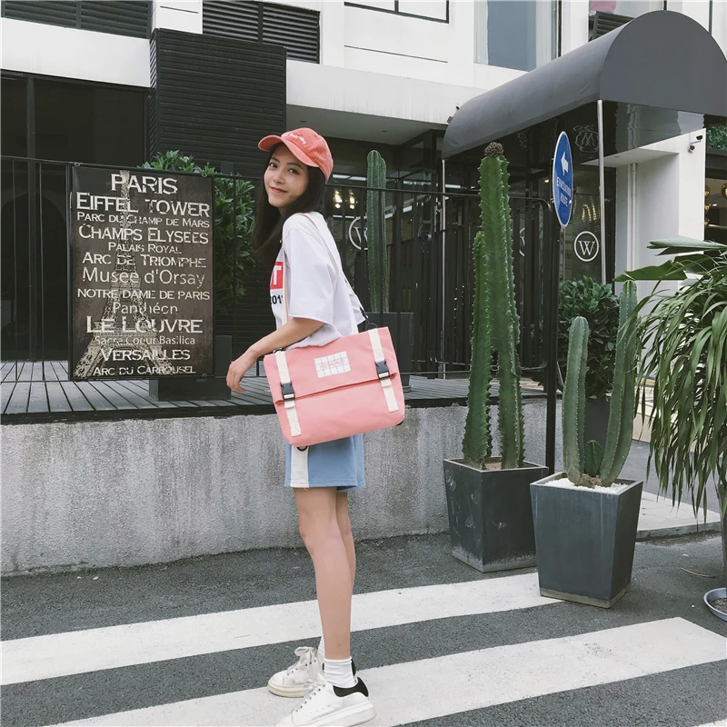 Menghuo Top Quality Women Canvas Backpack Bookbag Female Dual Purpose Shoulder Bag Daily Travel Backpacks Crossbody Bags Mochila (47)