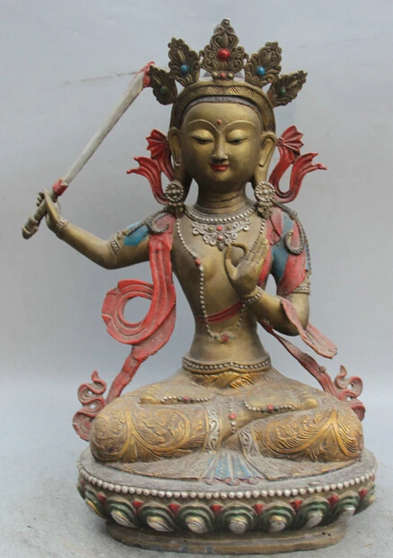 003623 18" Tibet Tibetan Buddhism Bronze Painting Wenshu Manjushri Boddhisattva Statue
003623 18" Tibet Tibetan Buddhism Bronze Painting Wenshu Manjushri Boddhisattva Statue