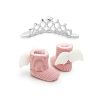 Newborn Autumn Winter Angel Baby Boots Soft Warm Bottom Anti-slip Shoes Footwear Infant Girl Shoes Crown Headband
Newborn Autumn Winter Angel Baby Boots Soft Warm Bottom Anti-slip Shoes Footwear Infant Girl Shoes Crown Headband