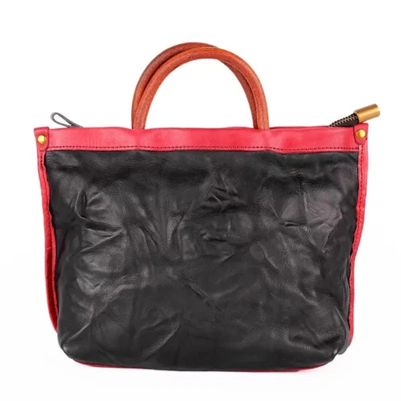 Unique Color Mixing Designer Genuine Leather Lady Soft Purse Top-handle Totes Handbag Cowhide Zipper Closure Women Shoulder Bag
Unique Color Mixing Designer Genuine Leather Lady Soft Purse Top-handle Totes Handbag Cowhide Zipper Closure Women Shoulder Bag