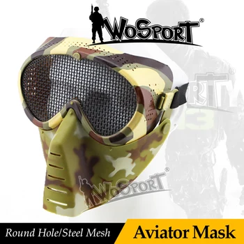WoSporT Protective Full Face Tactical Military Aviator Mask with Steel Net Mesh Goggle Outdoor for Hunting Paintball Feild Game
WoSporT Protective Full Face Tactical Military Aviator Mask with Steel Net Mesh Goggle Outdoor for Hunting Paintball Feild Game