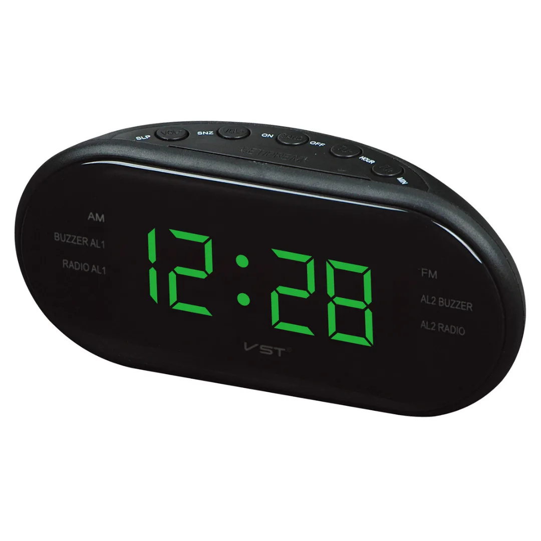 LED Digital Alarm Clock AM/FM Radio with Dual Alarms Sleep & Snooze Function Outlet Powered Big Digit Display for Bedroom