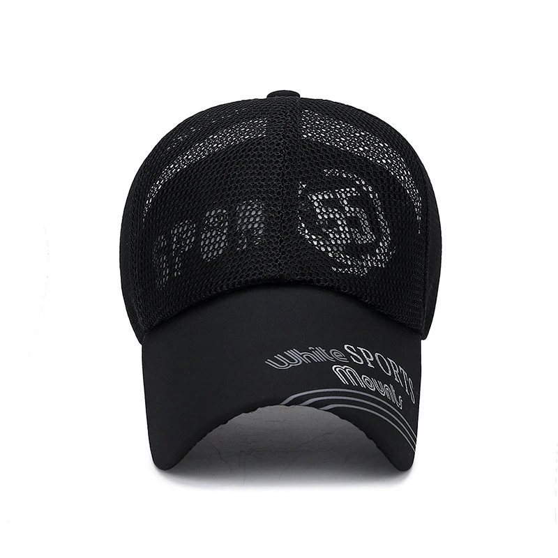 Men Outdoor Sports Cap Bone Casquette Homme Mesh Dad Hat Sun Trucker Cap Summer Long Brim Mesh Cap 11