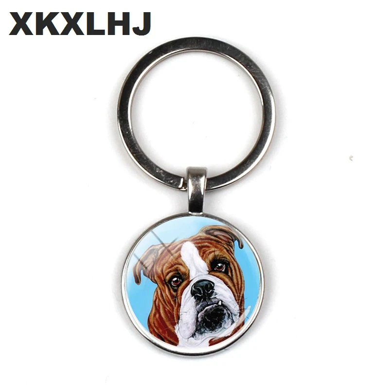 XKXLHJ Fashion Bull Dog Keychain British Bulldog Keyring Silver Round Hand Craft Glass Dome Keychains Key Rings For A Woman Bag
XKXLHJ Fashion Bull Dog Keychain British Bulldog Keyring Silver Round Hand Craft Glass Dome Keychains Key Rings For A Woman Bag