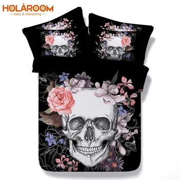 3D Floral Skull Bedding sets Europe Style Skull Printed Duvet Cover Pillowcase for Queen King Size Bed set
3D Floral Skull Bedding sets Europe Style Skull Printed Duvet Cover Pillowcase for Queen King Size Bed set