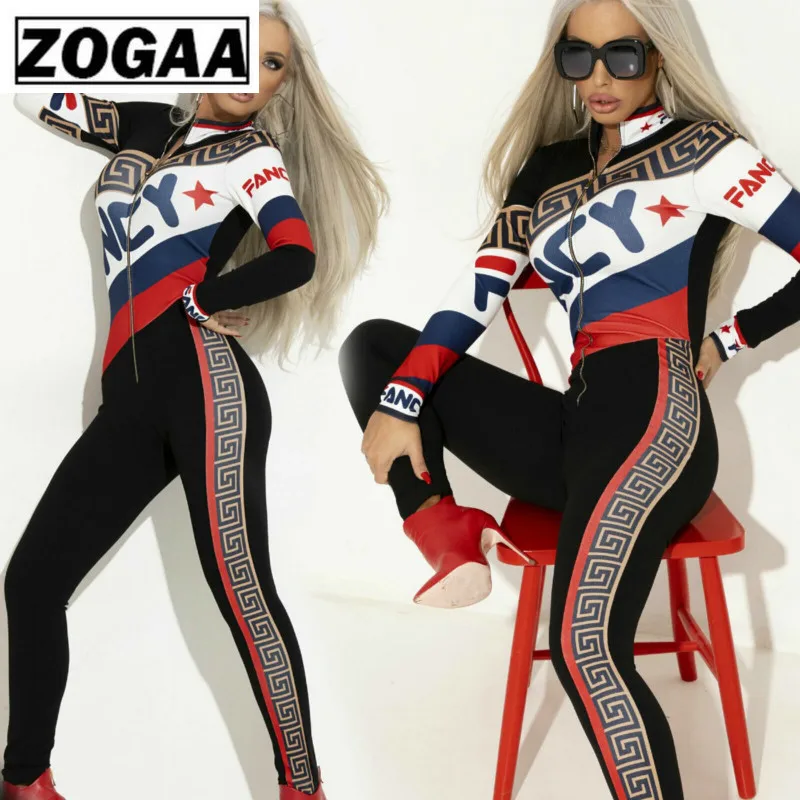 Sexy Long Sleeve Bodycon Female Jumpsuit 2019 Women Playsuit Letter Print Zipper Skinny Rompers Womens Jumpsuit Overalls 
Sexy Long Sleeve Bodycon Female Jumpsuit 2019 Women Playsuit Letter Print Zipper Skinny Rompers Womens Jumpsuit Overalls