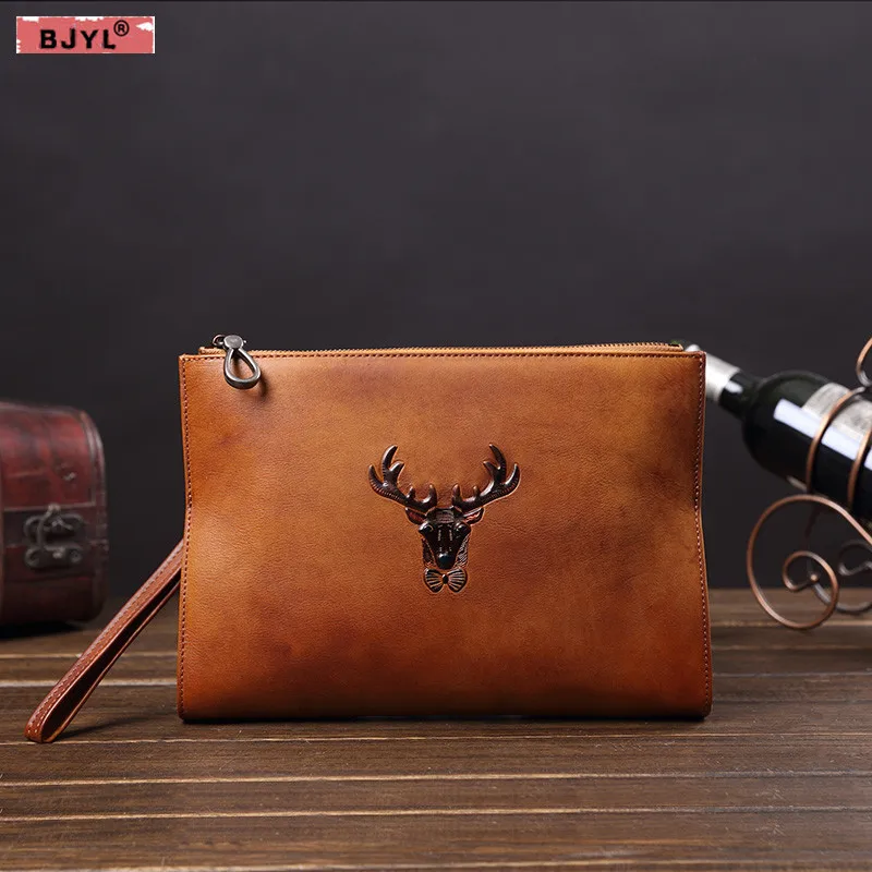 BJYL Men's handbag leather clutch bag male youth tide envelope bag male hand folder bag men retro casual pouch
BJYL Men's handbag leather clutch bag male youth tide envelope bag male hand folder bag men retro casual pouch