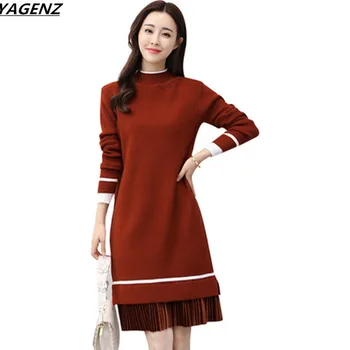 YAGENZ 2018 New Winter Dress Female High Quality Knit Sweater Dress Loose Medium-long Knitted Clothing Elegant Women Dress K779
YAGENZ 2018 New Winter Dress Female High Quality Knit Sweater Dress Loose Medium-long Knitted Clothing Elegant Women Dress K779