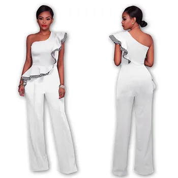 2017 Summer Women One Shoulder Overalls Elegant Ruffled Long Jumpsuits Sexy Straight Leg Rompers OL Bodycon Leotards
2017 Summer Women One Shoulder Overalls Elegant Ruffled Long Jumpsuits Sexy Straight Leg Rompers OL Bodycon Leotards