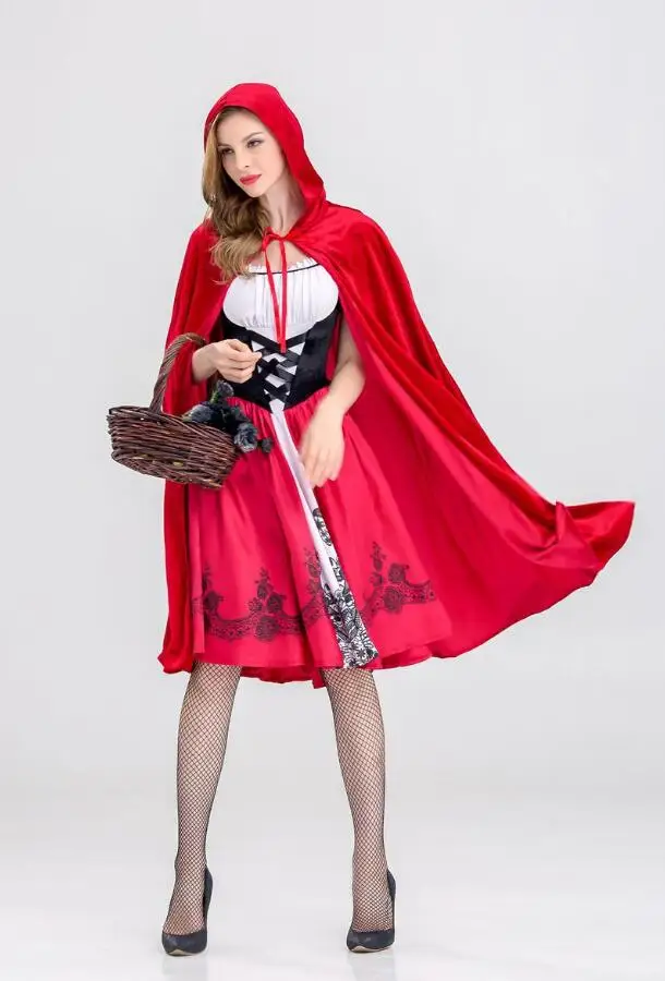 2019 Adult Women Halloween Costume Cosplay Little Red Riding Hooded Robe Lady Embroidery Dress Party Cloak Outfit For Girls
2019 Adult Women Halloween Costume Cosplay Little Red Riding Hooded Robe Lady Embroidery Dress Party Cloak Outfit For Girls