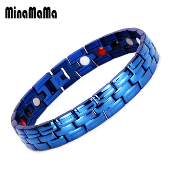 Power Magnetic Bracelet Blue Chain Link Stainless Steel Bracelet For Woman Men Health Energy Germanium Medical Bracelets
Power Magnetic Bracelet Blue Chain Link Stainless Steel Bracelet For Woman Men Health Energy Germanium Medical Bracelets